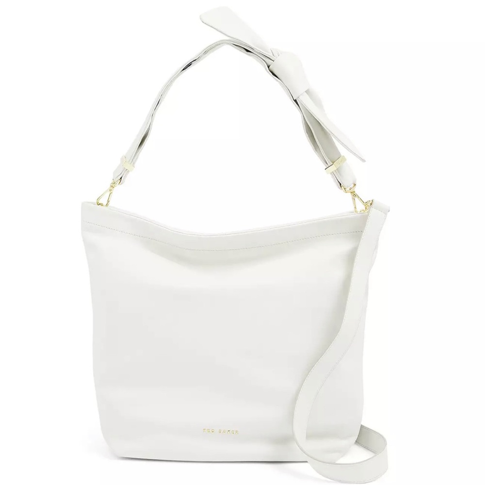 Ted Baker.Softia Soft Knotted Hobo Bag.Color White